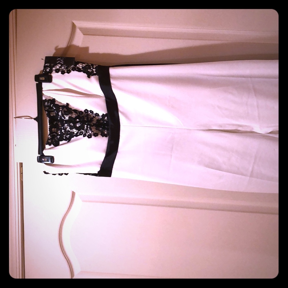 White & black strapless jump suit